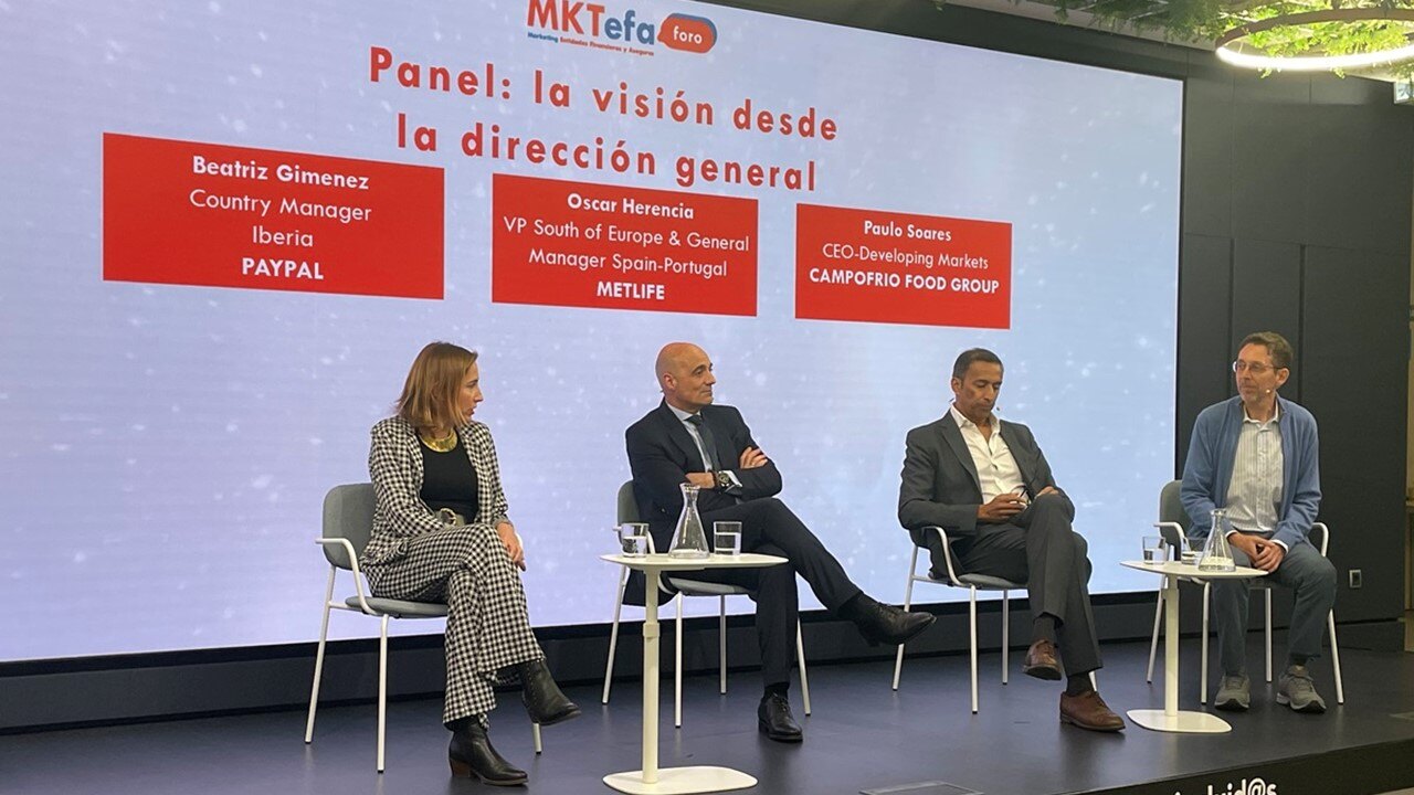 Beatriz Giménez, Country Manager de PayPal Iberia, Oscar Herencia, VP South of Europe & General Manager Spain and Portugal de MetLife y Paulo Soares, CEO Developing Markets de Campofrío Food Group